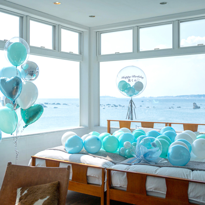 海辺ホテルのバルーン装飾の写真