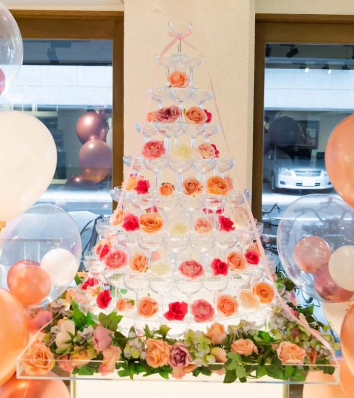 シャンパンタワー設置