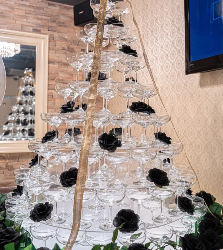 シャンパンタワー設置