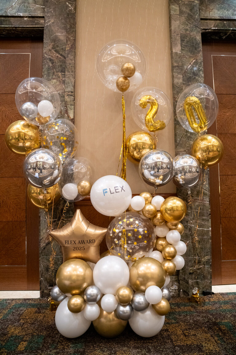 Gold & Silver Balloon Anniversary Decoration at 東京ベイコート倶楽部