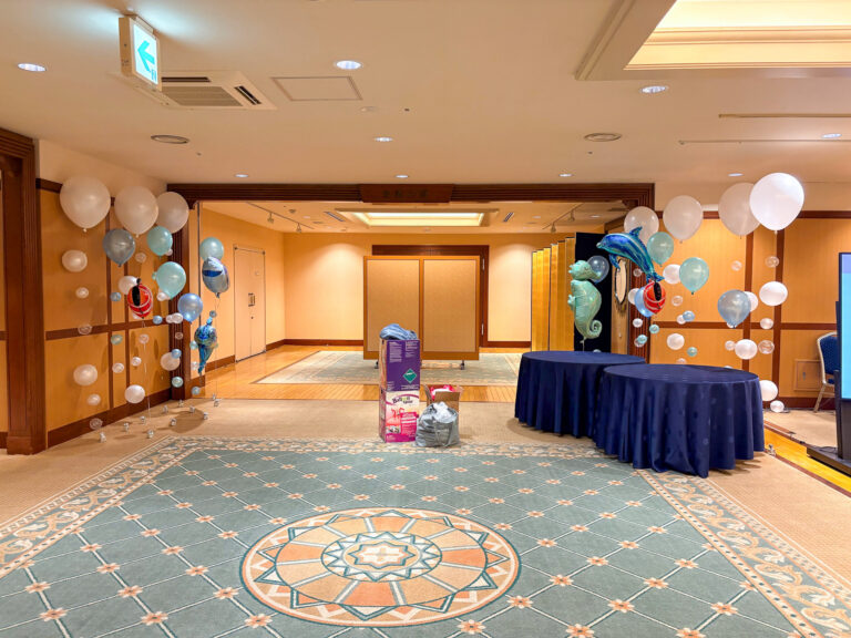 札幌グランドホテル海洋主题婚宴及二次会气球布置