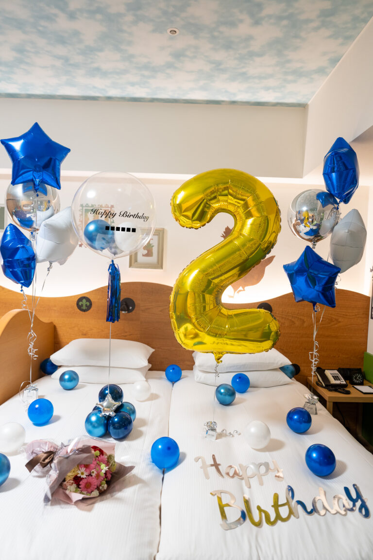 ヒルトン東京ベイでの2歳の誕生日をバルーン装飾でサプライズ飾り付け