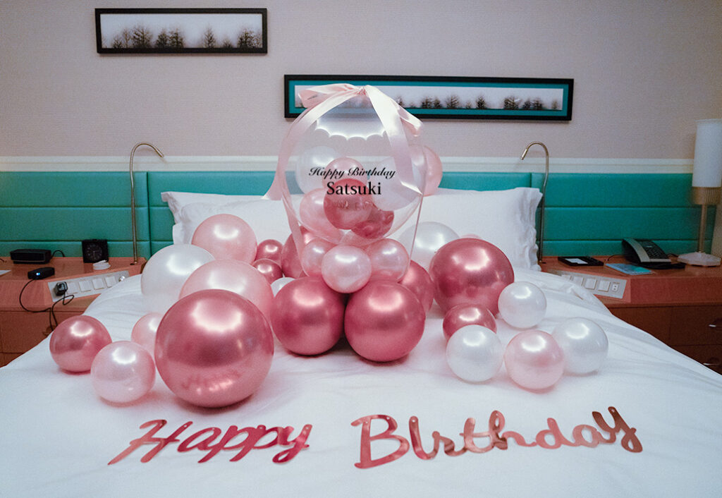 リボン付きクリアバルーンデコレーション