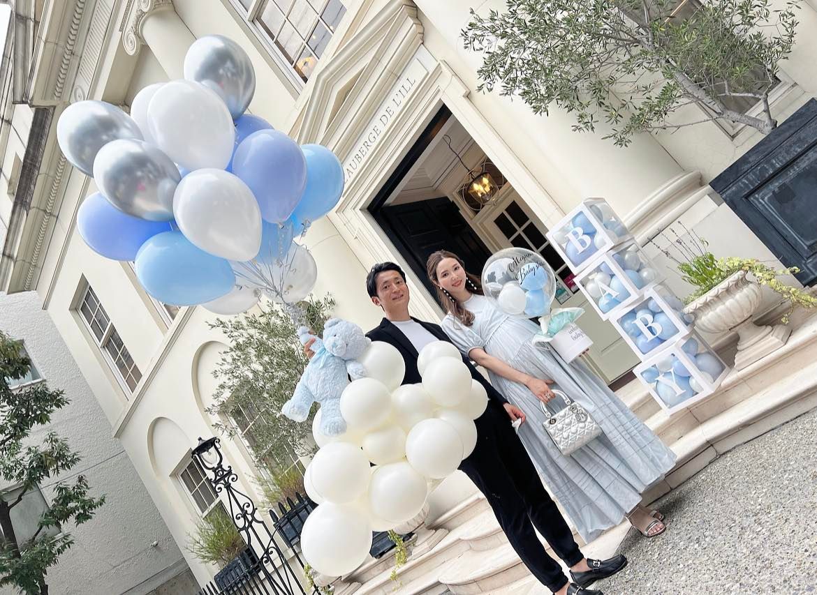 飲食店でベイビーシャワー装飾