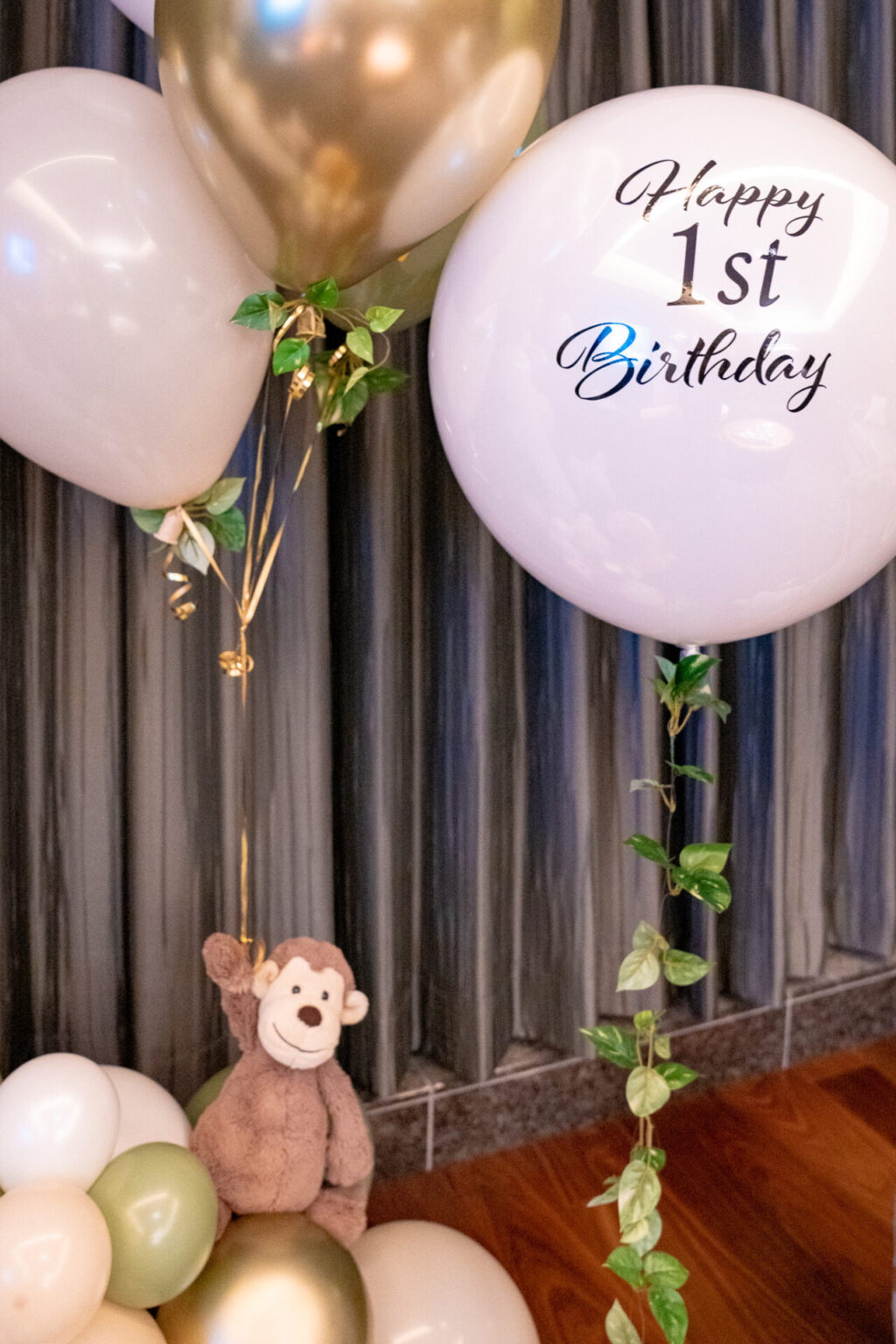 自宅で1歳の誕生日のバルーン装飾