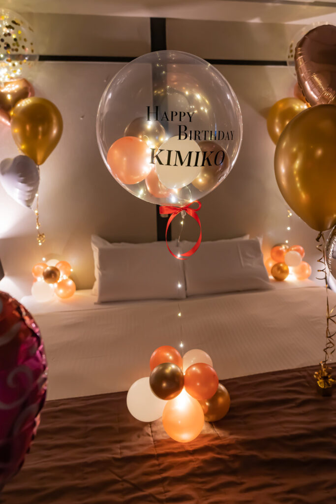 彼女の名前入りバルーン