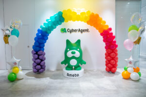 バルーンアーチの入口装飾