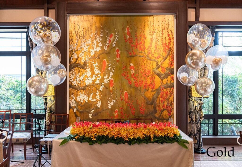 結婚式会場の高砂バルーン装飾