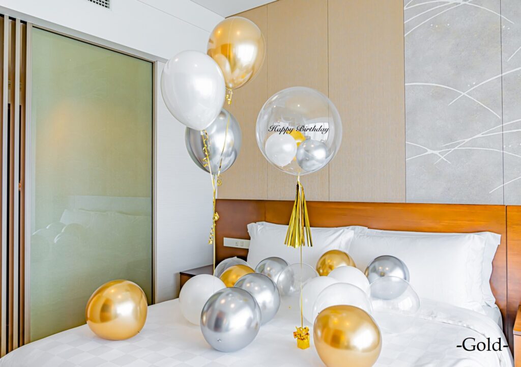彼女への誕生日お祝いバルーン装飾