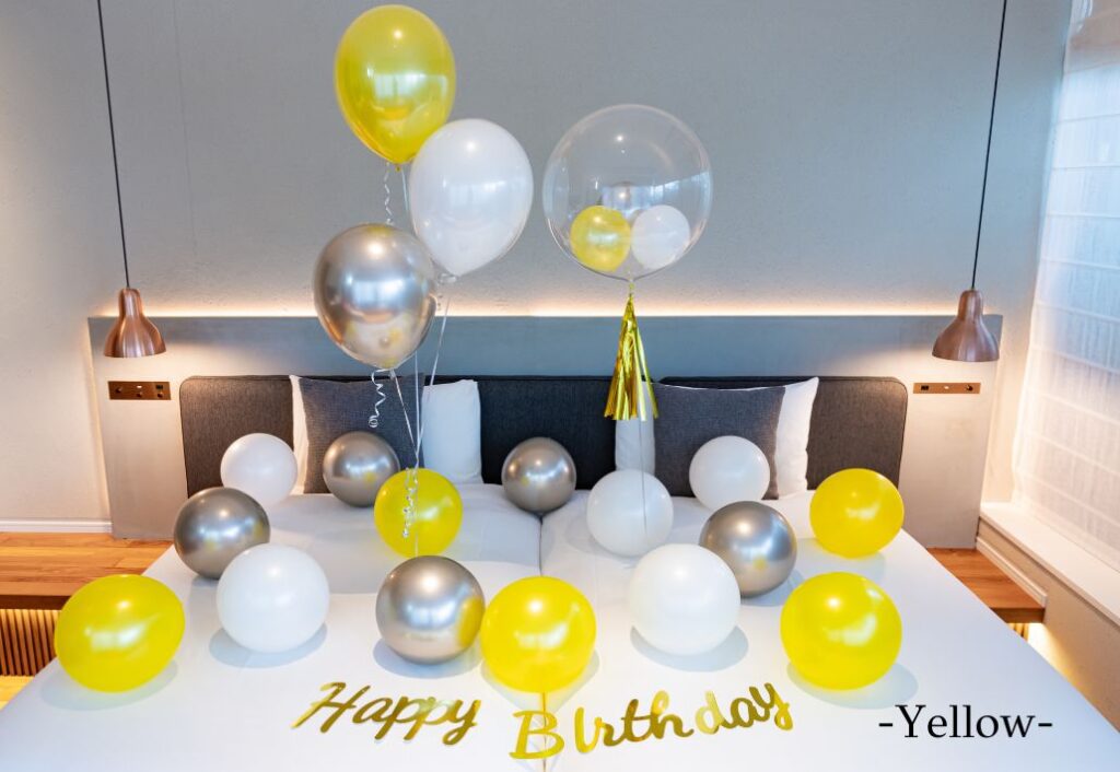 ホテルのバースデーサプライズ装飾