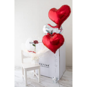 ローズ アクアバルーン × ハートブーケSet