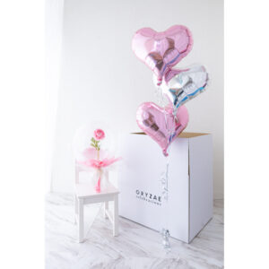 ピンク アクアバルーン × ハートブーケSet