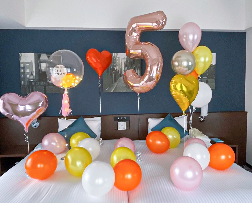 ザ パーク フロント ホテル アット ユニバーサル・スタジオ・ジャパンでの誕生日バルーンサプライズ飾り付け