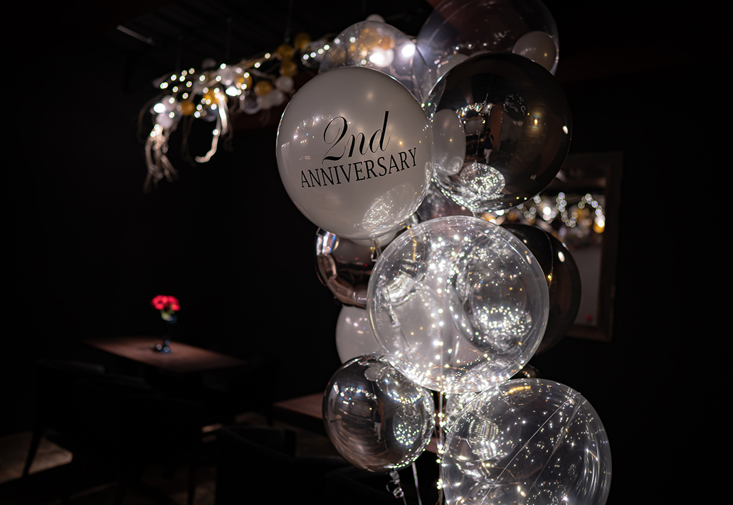 お店の2周年イベントバルーン