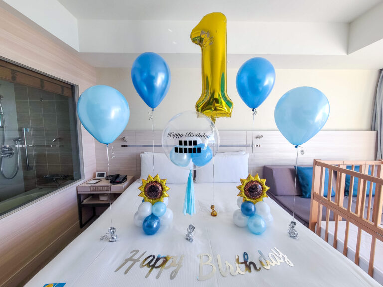 ヒルトン沖縄北谷リゾートでの1歳誕生日サプライズ飾り付け