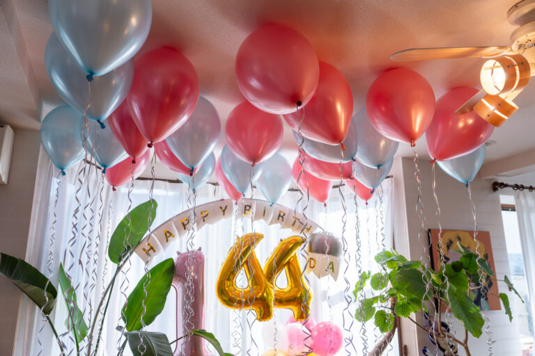44th Birthday Surprise Balloon Decoration at Home