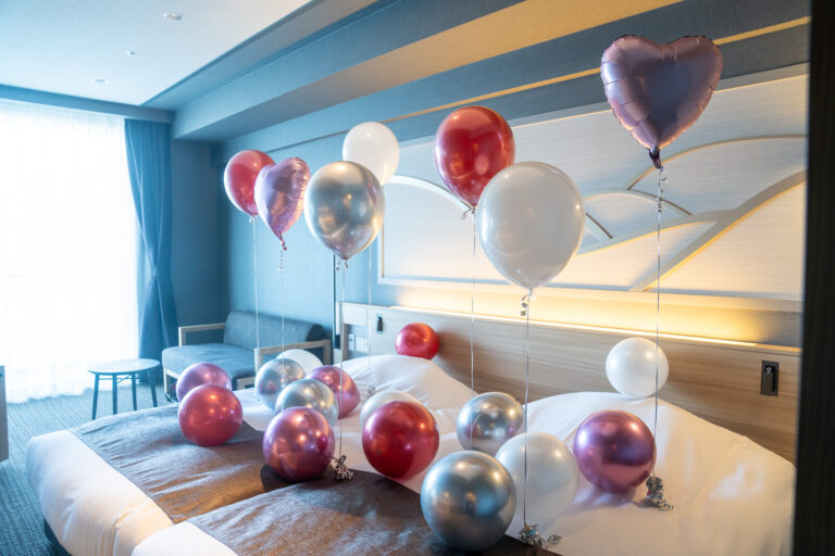 Surprise Anniversary Decoration with Metallic Balloons at La Vista Tokyo Bay