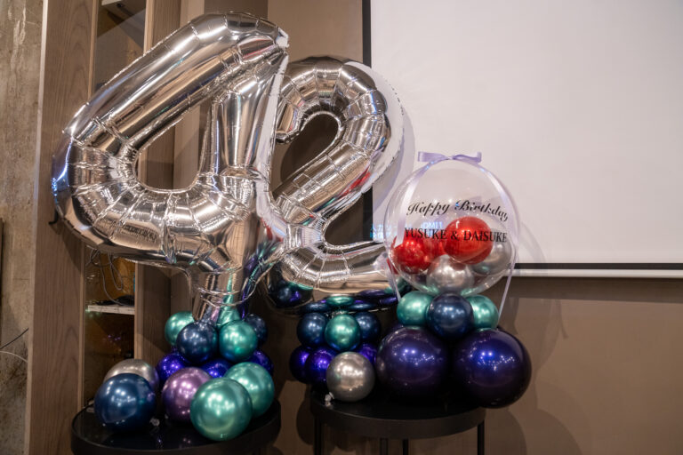 Surprise 40th birthday balloon decoration at GrandAmi水道橋