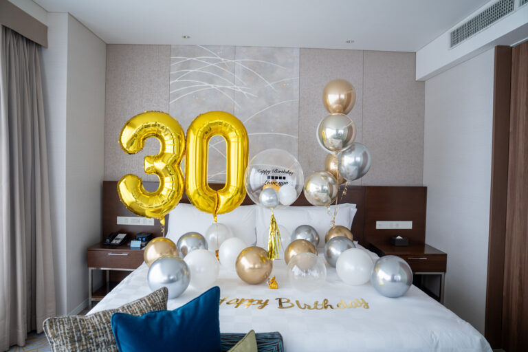 大阪マリオット都ホテルでの30歳誕生日サプライズバルーン飾り付け
