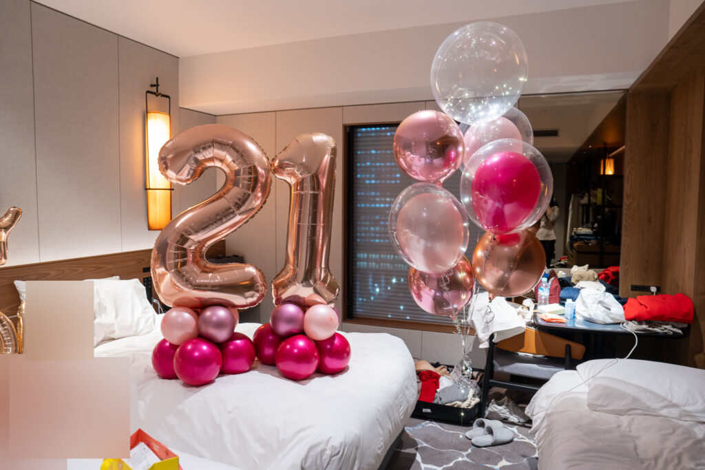 ハイアットリージェンシー東京21歲生日驚喜氣球裝飾