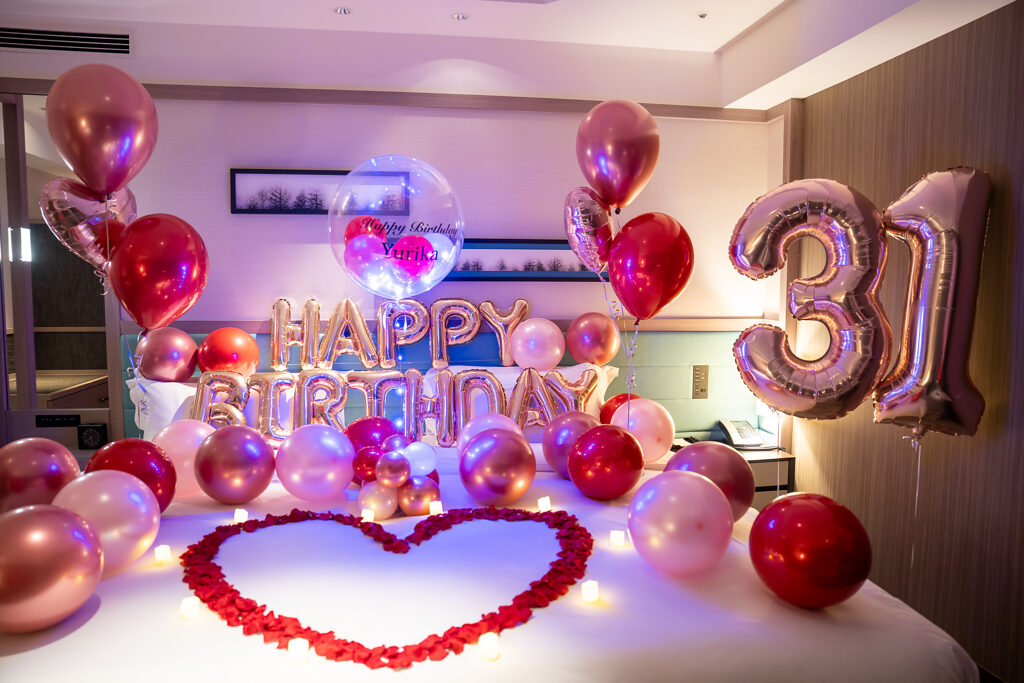 ザ・プリンスパークタワー東京での31歳の誕生日サプライズ飾り付け