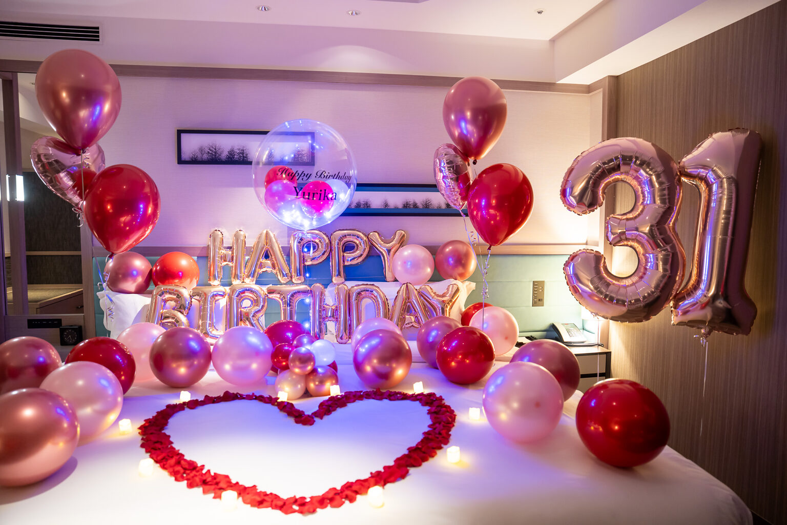 ザ・プリンスパークタワー東京での31歳の誕生日サプライズ飾り付け