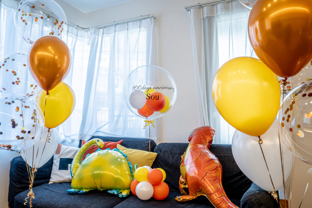 子供の100日祝いバルーン装飾