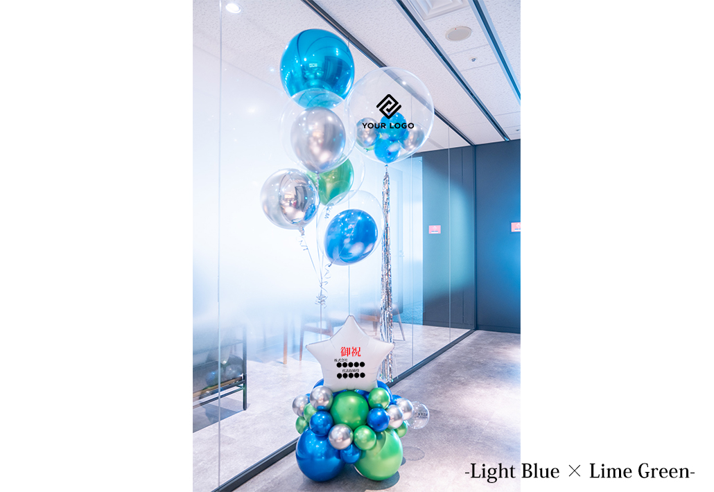 443(Light Blue × Lime Green)