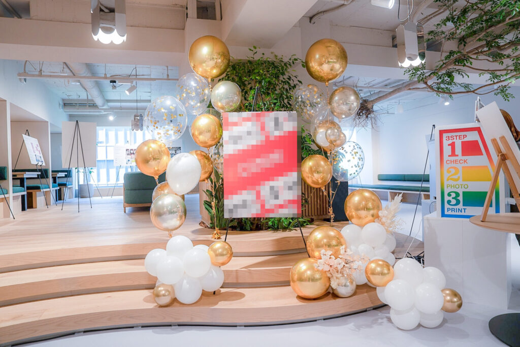 オフィスイベントのフォトスポット装飾