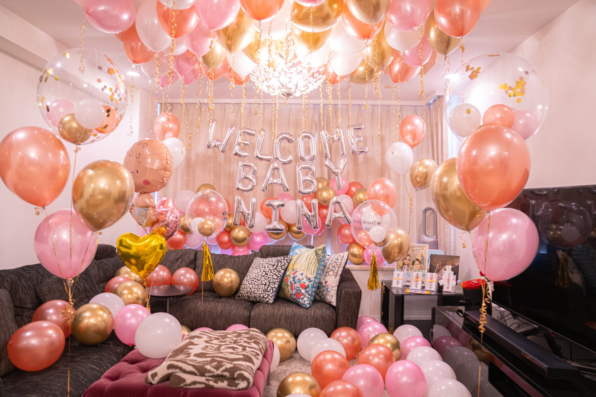 自宅でウェルカムベイビー装飾