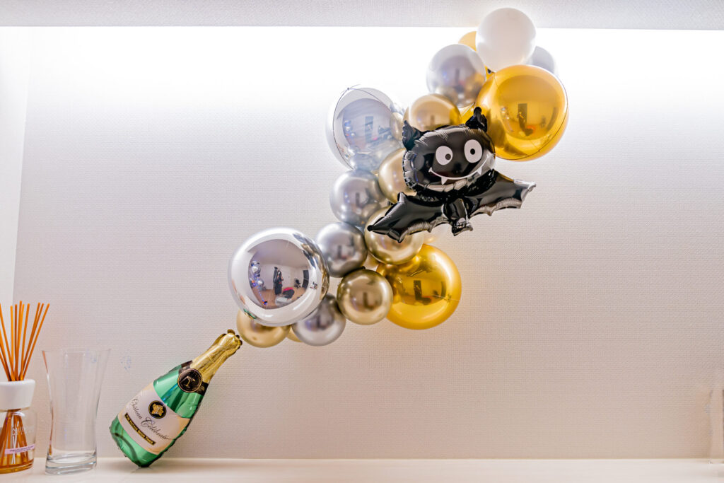オンライン配信での開店祝いの単体バルーン装飾 #057