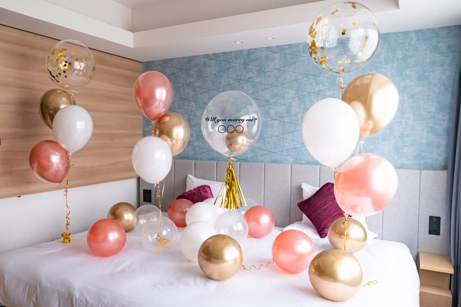 ホテルでのプロポーズバルーン
