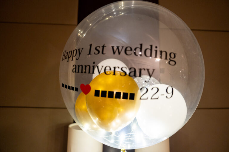 品川プリンスホテル メインタワーでの結婚1周年記念バルーン装飾