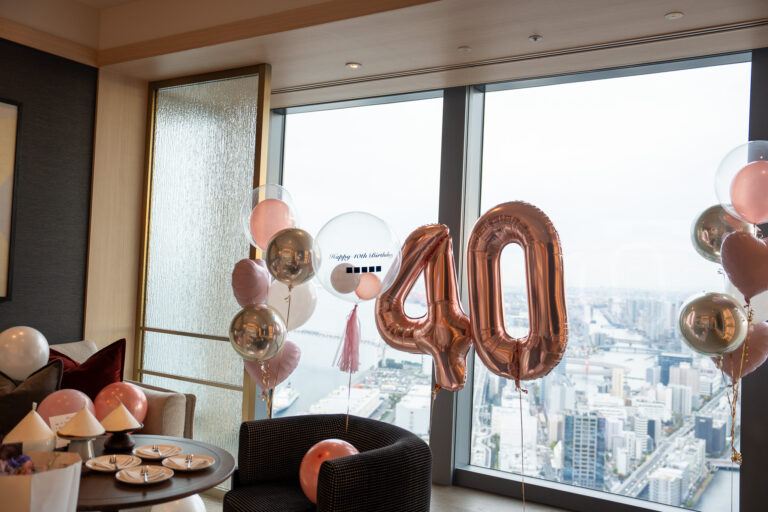 フェアモント東京での40歳誕生日バルーン装飾サプライズ