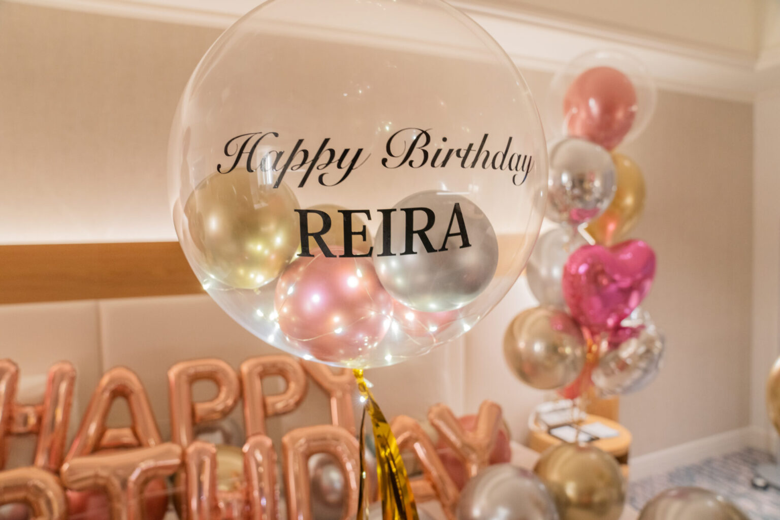 彼女へホテルサプライズバルーン