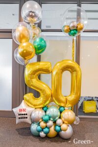 企業の周年お祝いバルーン装飾
