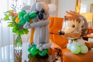 自宅でアニマルモチーフのキッズバースデー装飾
