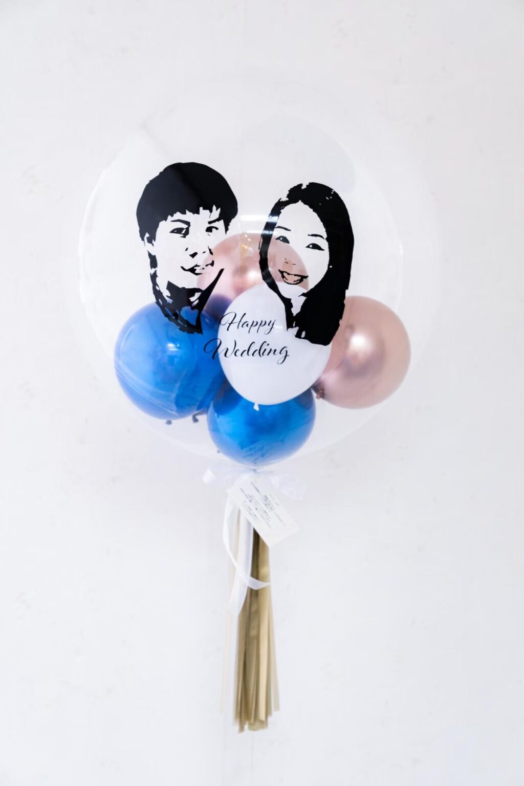 似顔絵入り結婚式お祝いバルーン電報