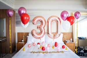 恋人へ30歳のお祝いバルーン装飾