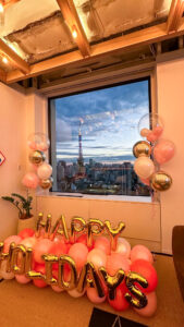 WeWork神谷町トラストタワーでのホリデーシーズン法人パーティー飾り付け