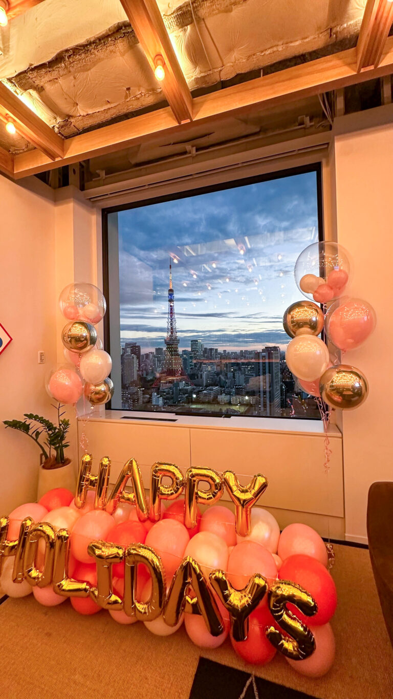 WeWork神谷町トラストタワーでのホリデーシーズン法人パーティー飾り付け