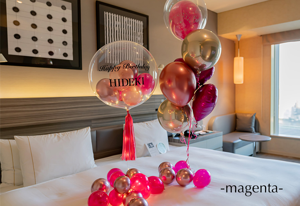ホテルにてバースデーサプライズ装飾
