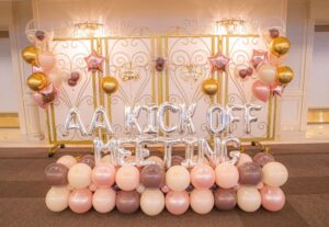 壮行会のフォトスポット装飾